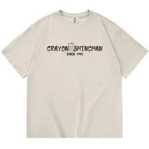 Футболка Unisex Crew Neck Moderate Straight Fit Crayon Shinchan, long-sleeved (темно- синий)