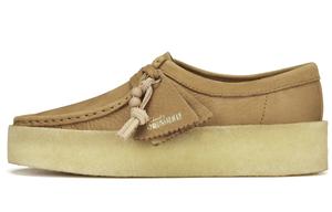 Clarks Оригинальные износостойкие и легкие повседневные туфли WALLABEE для женщин, коричневые