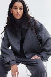 Куртка ручной работы из смеси шерсти H&M, серый