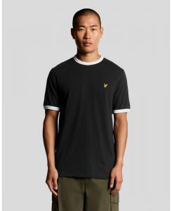 Мужская футболка с контрастной отделкой Lyle & Scott, Jet black/ white