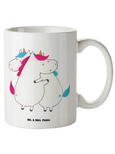 Кружка XL Единороги обнимаются, не произнося ни слова в белом цвете Mr. & Mrs. Panda