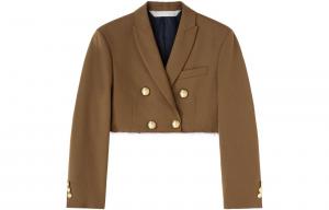 PALM ANGELS Двубортный укороченный блейзер, Reddish Umber