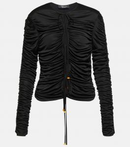 Топ с рюшами и завязками Blumarine, Nero