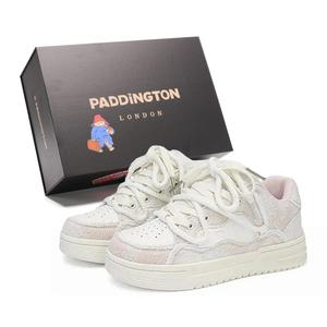 Paddington Bears Износостойкие и легкие низкие скейтерские кроссовки унисекс бело-розовые, цвет White Pink