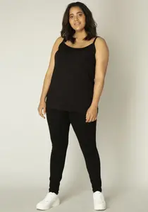 Топ пышного спагетти базового уровня "Alexa", регулируемые бретели Base Level Curvy, черный