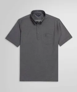 Однотонная рубашка-поло из хлопка и полиэстера пике с карманом Brooks Brothers, цвет Gray