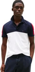 Мужские поло Tommy Hilfiger с коротким рукавом, классического кроя, с эластичными вставками и цветными блоками, White
