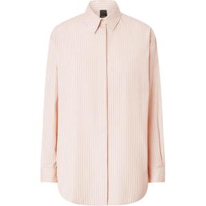 Оверсайз полосатая поплиновая рубашка PINKO, светло-розовый