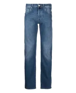 Джинсы прямого кроя из денима Incotex, синий