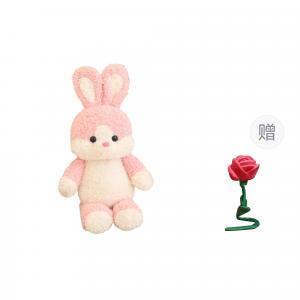 Плюшевая кукла Running Bear Rabbit Elephant высота 50 см XUANBEIBEI, Nude Rabbit+Free Random Color Rose