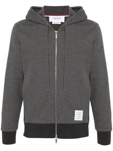 Худи на молнии с полосками 4-Bar Thom Browne, серый