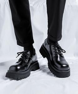 Мужские туфли на высокой подошве из искусственной кожи