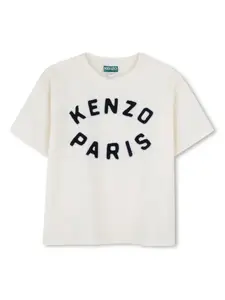 Футболка с вышитым логотипом Kenzo Kids, белый