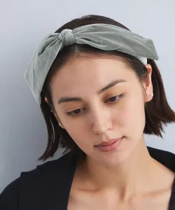 Велюровая ленточная повязка на голову 2 United Arrows Green Relaxing Label, цвет Md.Gray