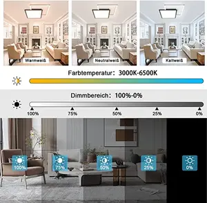 Светодиодный потолочный светильник ZMH, черный