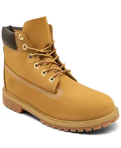 Детские высокие (6 дюймов) водонепроницаемые ботинки Premium от Finish Line Timberland, коричневый/бежевый