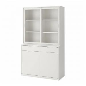 Шкаф для хранения вещей с раздвижными стеклянными дверцами TONSTAD IKEA, 120x47x201 см, цвет glass