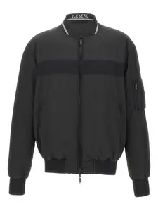 Куртка-бомбер с вышитым логотипом Iceberg, черный