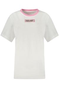 Футболка женская Guess Jeans длинная с контрастным логотипом, белый