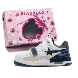 Circle small Амортизирующие износостойкие легкие противоскользящие скейтерские кеды унисекс бело-голубые, цвет White Blue