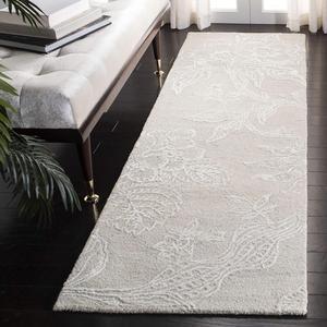 Ковер-дорожка SAFAVIEH, 69 x 244 см, Glamour Collection, Light Blue & Ivory, ручной работы из шерсти и вискозы, идеален для помещений с высокой проходимостью в гостиной, спальне (GLM661M)