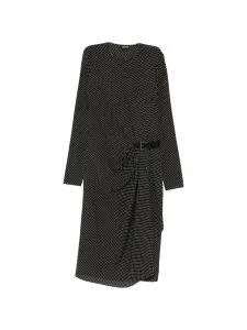 Платье миди в горошек с поясом Tom Ford, черный