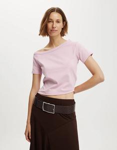 Асимметричный короткий рукав Cotton On Arlie фиолетового цвета - PURPLE