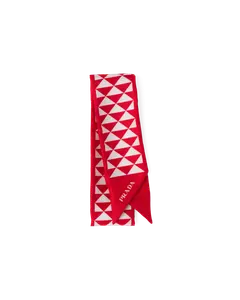 Галстук из шелка с принтом Prada, красный