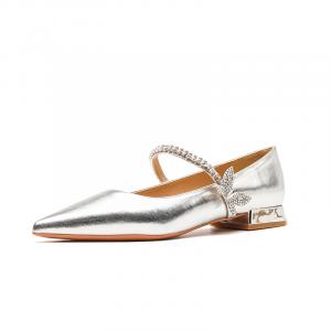 Ainer cat Chunky Heel Mary Jane Shoes 2cm Women's Ainer-cat, серебряный