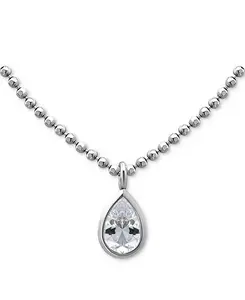Ожерелье с подвеской в форме груши, украшенное кубическим цирконием, из стерлингового серебра с 18-каратным золотом, 16 дюймов + 2-дюймовый удлинитель, создано для Macy's. Giani Bernini, silver