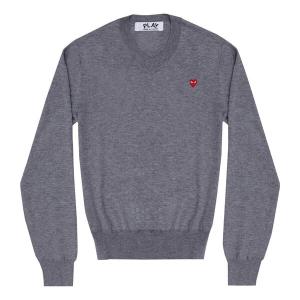 Свитер l/s basic t-shirt small red emblem 'grey' Comme Des Garcons Play, серый