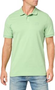 BOSS Мужская поло с квадратным логотипом, приталенная, пике, Green Bouquet