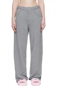 Mm6 Maison Margiela Серые хлопчатобумажные брюки с широкими штанинами