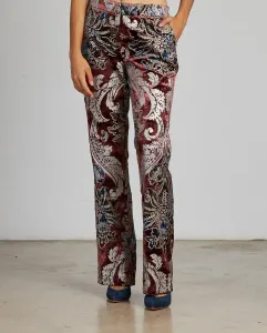 Женские прямые брюки с принтом и металлическим эффектом Alma en Pena, бордовый