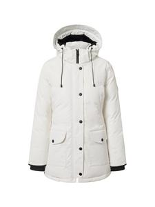 CASH-MERE.CH Пуховая парка с капюшоном и кашемировой подкладкой белого цвета