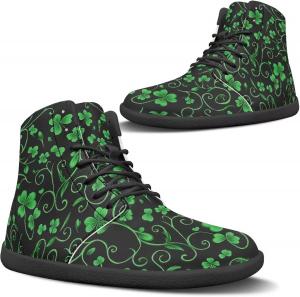Женские модные кроссовки на шнуровке с высокой посадкой, стильные для бега и повседневной носки Pugasmiru, St. Patrick'S Day Green Leaves Print
