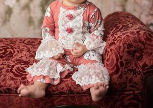 Детский розовый комбинезон Sweet Blush для девочек в розовом/белом/сером цвете Haute Baby