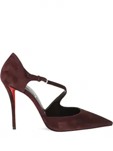 Туфли-лодочки Miss Ziggyta на каблуке 100 мм Christian Louboutin, коричневый