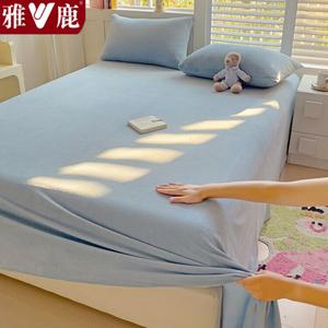 Yalu Простыня 180х200 см из молочного велюра, утолщенная, цвет C Light Blue