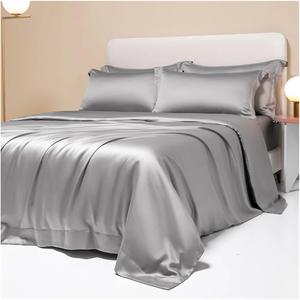 RASRGTRQ Комплект постельного белья из египетского хлопка серого цвета в гостиничном стиле