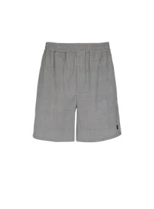 Свободные шорты из атласа в клетку "Принц Уэльский" Balmain, черный