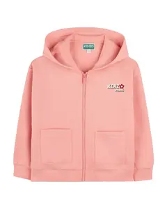Детская толстовка из хлопка цвета лосося Kenzo Kids
