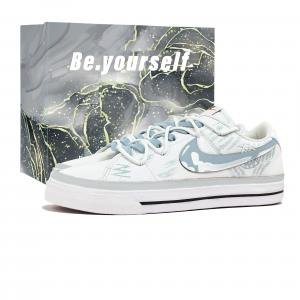 Nike Кроссовки для скейтбординга Court Legacy Falling Star On The Wasteland Abrasion Resistant Balance Low top, унисекс, сине-серый