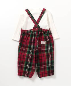 Комплект из двух предметов: детский комбинезон в клетку