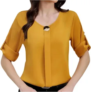 Топ с длинными рукавами и круглым вырезом