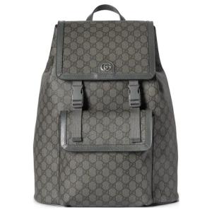 Рюкзак Ophidia из холста с кожаной окантовкой Tubas мужской серо-черный GUCCI