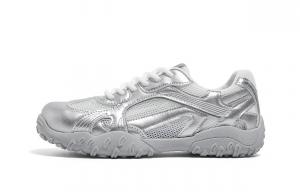 Нескользящие, износостойкие, дышащие, низкие повседневные туфли, женские, серебристые HUANQIU, Silver Mesh Style