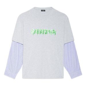 Футболка slime logo layered t-shirt 'grey' Balenciaga, серый