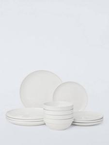 Набор столовой посуды John Lewis из фарфора для сервировки John Lewis ANYDAY, 12 Piece, White