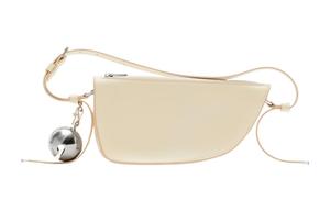 Сумка через плечо мини из ягненка жемчужно-белая Burberry